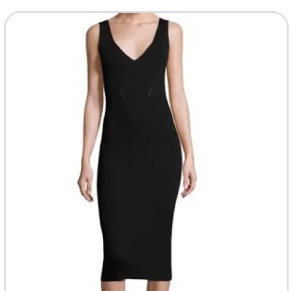 Michael Kors black ribbed midi dress - Picture 5 of 5